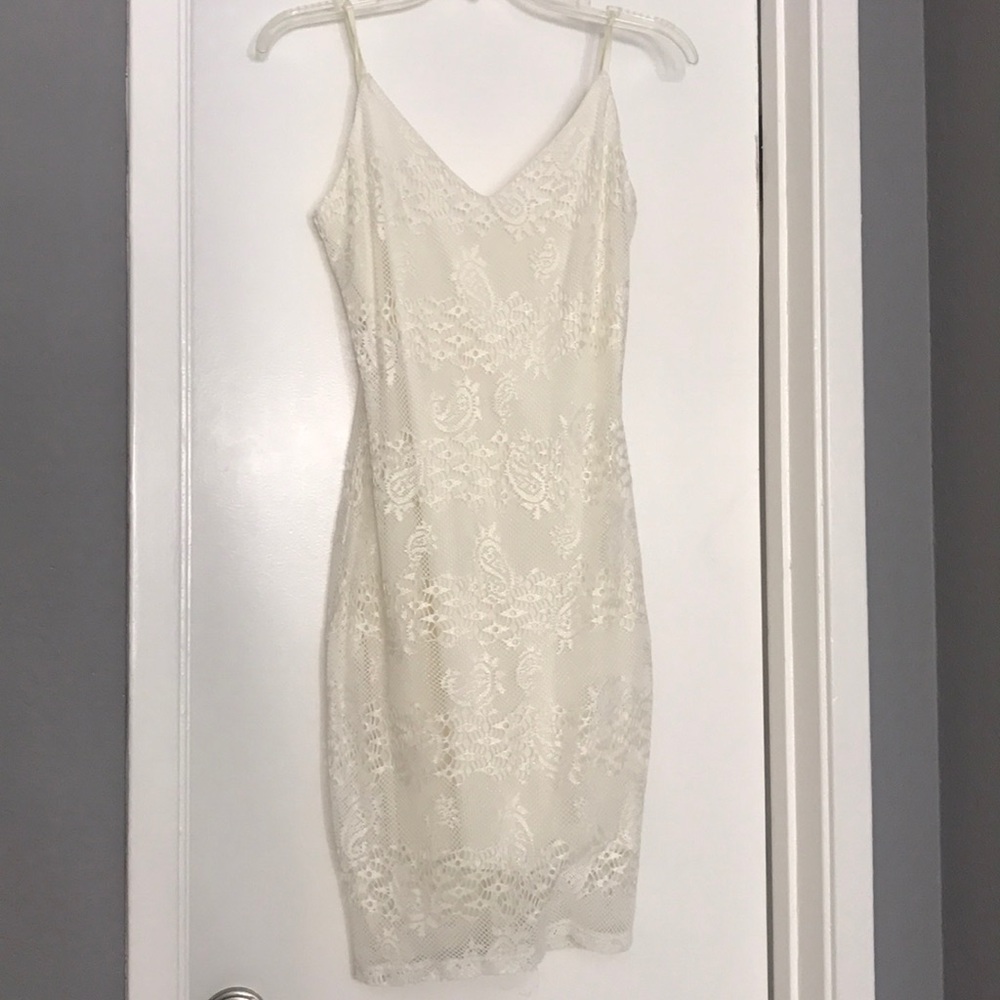White dress with gold sparkles